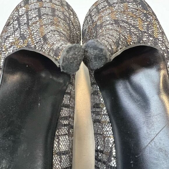 Jacques Levine Womens Pointed Toe Metallic Sparkly Pump Heels Silver Gold Size 8 - Picture 9 of 9